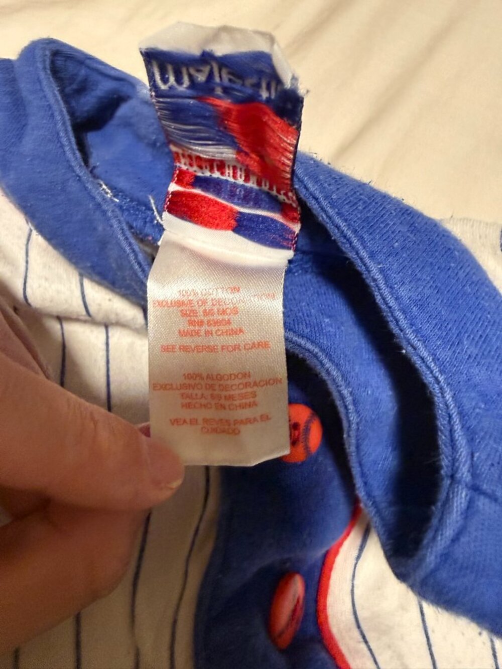 Majestic Chicago Cubs Onesie Romper Vintage Pinstripe Size 12M